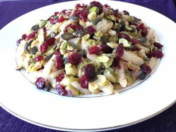 Shredded Brussels Sprouts & Pear Salad w/ Creamy Roasted Garlic Dressing Salad Recipe Shredded Brussels Sprouts & Pear Salad w/ Creamy Roasted Garlic Dressing Salad Recipe
