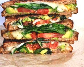 Caprese-style Grilled Cheese Sandwich w/ Avocado Recipe Caprese-style Grilled Cheese Sandwich w/ Avocado Recipe