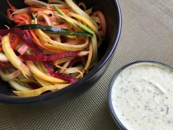 Greek Yogurt Dressing w/ Spiralized Vegetable Noodles Recipe Greek Yogurt Dressing w/ Spiralized Vegetable Noodles Recipe