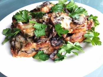 Triple Mushroom Bread Pudding Cooking Recipe