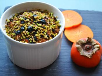 Oats Brulee w/ Persimmon & Cranberries Cooking Recipe