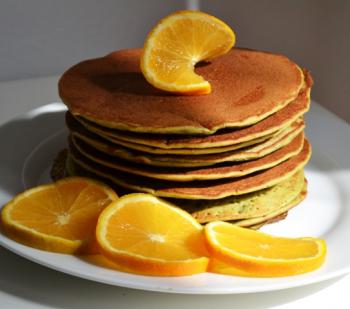 Orange & Matcha Green Tea Pancakes Cooking Recipe