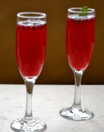 Pomegranate Basil Sparkler Drink Recipe