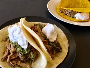 Slow Cooker Pork Carnita Tacos w/ Chimichurri Sauce Cooking Recipe