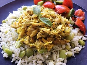 Slow Cooker Chicken w/ Mint & Onions (Chicken Do Piaza) Cooking Recipe