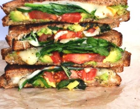 Caprese-style Grilled Cheese Sandwich w/ Avocado Recipe