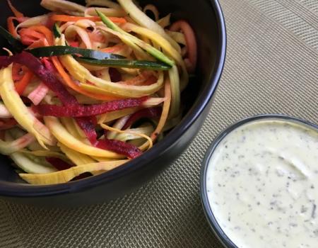 Greek Yogurt Dressing w/ Spiralized Vegetable Noodles Recipe
