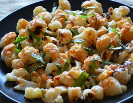 Roasted Cauliflower w/ Spicy Tahini Sauce Cooking Recipe