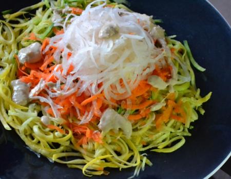 Veggie Noodle Salad w/ Tahini Dressing Recipe